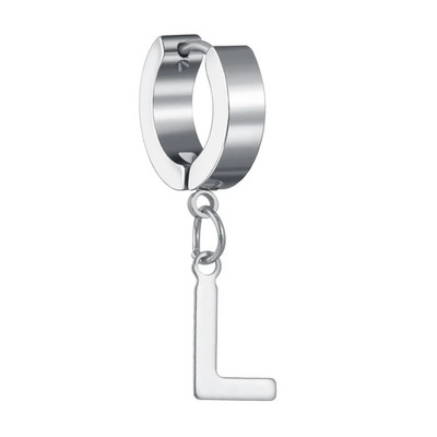 Moda Punk Geometric Glossy Metal 26 AZ Letter Inițială Dangle Cercei Eleganti Femei Bijuterii Bărbați