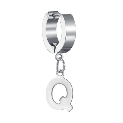 Moda Punk Geometric Glossy Metal 26 AZ Letter Inițială Dangle Cercei Eleganti Femei Bijuterii Bărbați