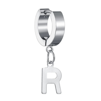 Moda Punk Geometric Glossy Metal 26 AZ Letter Inițială Dangle Cercei Eleganti Femei Bijuterii Bărbați
