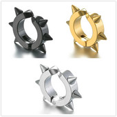 Black Punk Žene Muškarci Naušnice Naušnice Šiljci Zakovice Obruč Huggie Gothic Crne Naušnice od nehrđajućeg čelika Nakit Pokloni Dodaci