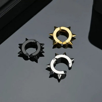 Μαύρα πανκ γυναικεία σκουλαρίκια ανδρικά σκουλαρίκια Καρφιά αυτιών Spike Rivet Hoop Huggie Gothic μαύρο σκουλαρίκι από ανοξείδωτο ατσάλι Δώρα κοσμήματα Αξεσουάρ