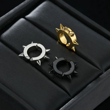 Μαύρα πανκ γυναικεία σκουλαρίκια ανδρικά σκουλαρίκια Καρφιά αυτιών Spike Rivet Hoop Huggie Gothic μαύρο σκουλαρίκι από ανοξείδωτο ατσάλι Δώρα κοσμήματα Αξεσουάρ