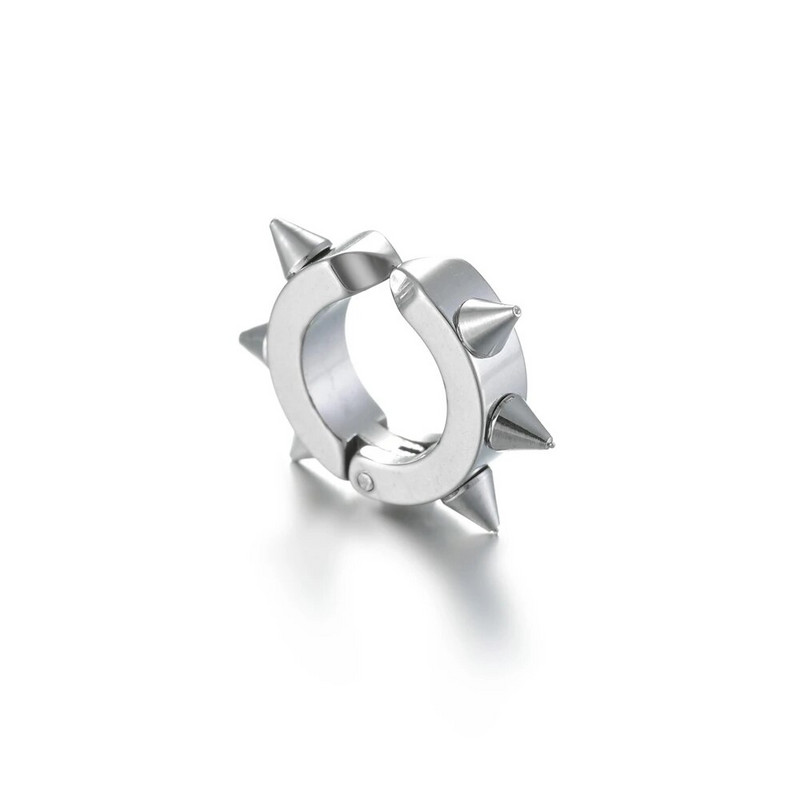 Black Punk Žene Muškarci Naušnice Naušnice Šiljci Zakovice Obruč Huggie Gothic Crne Naušnice od nehrđajućeg čelika Nakit Pokloni Dodaci