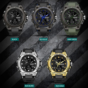 SANDA G Style Мъжки цифров часовник Военни спортни часовници Двоен дисплей Водоустойчив електронен ръчен часовник Relogio Masculino 739