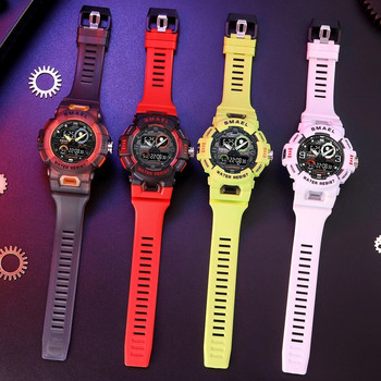 Марка SMAEL Мъжки часовник с двоен дисплей LED цифрови аналогови ръчни часовници Младежки хронометър Спортен електронен кварцов водоустойчив мъжки часовник