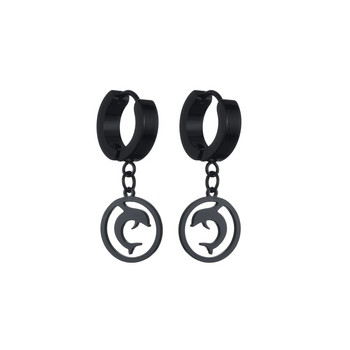 Κορεατικά Hot Sale Pop Jewelry Bangtan Boys Album Black Dolphin Stud Earrings for Women Vintage Ανδρικά σκουλαρίκια γεωμετρικά