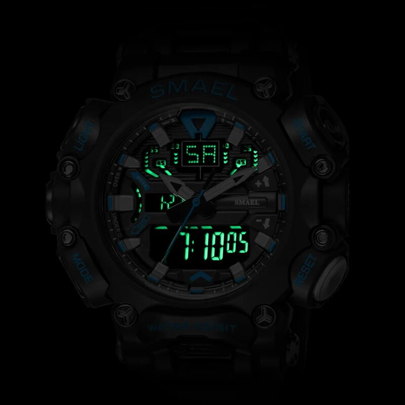 Ανδρικό ρολόι SMAEL Sport αδιάβροχο χρονόμετρο Ψηφιακά ρολόγια χειρός Εβδομάδας Εμφάνιση Ξυπνητήρι Αναλογικά Ηλεκτρονικά Ρολόγια Χαλαζίας Ανδρικά