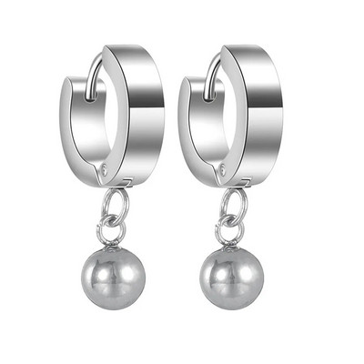 Punk vintažinio dizaino rutuliniai pakabukai kabantys auskarai vyrams, moteriški papuošalai aksesuarai juodi sidabriniai nerūdijančio plieno brincai