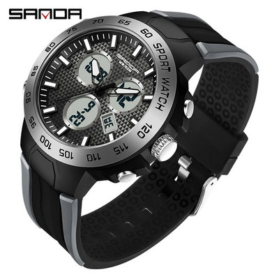 SANDA Military ανδρικό ρολόι χαλαζία LED Ψηφιακό ρολόι Ανδρικό αδιάβροχο λευκό αθλητικό ρολόι Ηλεκτρονικό ανδρικό ρολόι Reloj Hombre