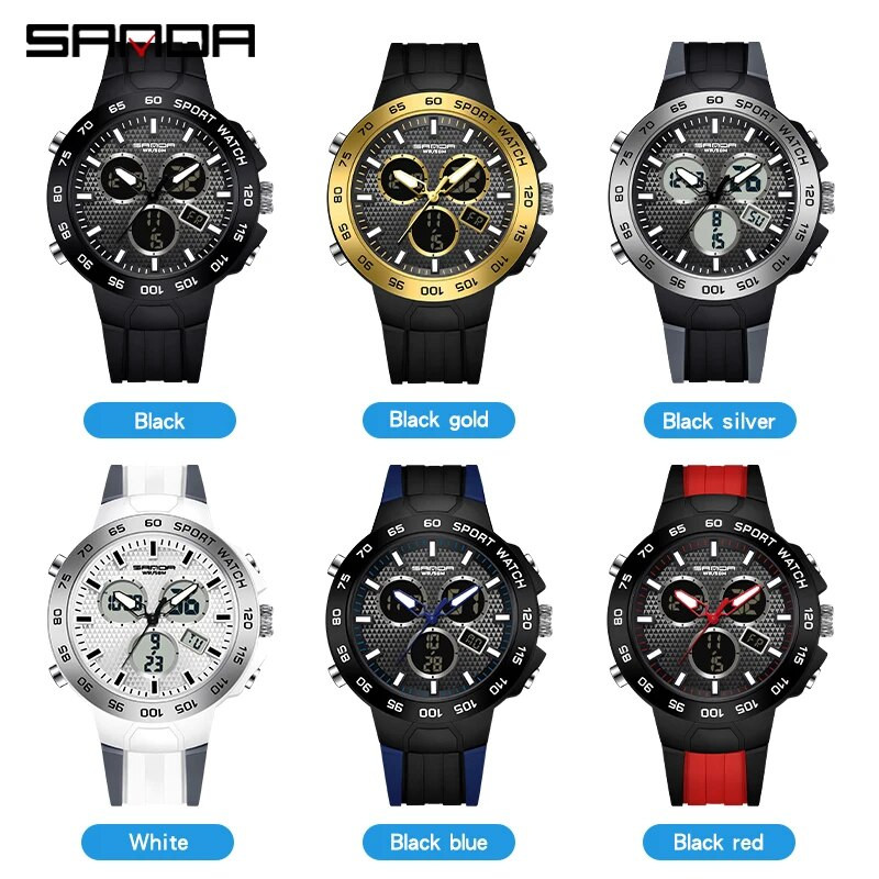 SANDA Military ανδρικό ρολόι χαλαζία LED Ψηφιακό ρολόι Ανδρικό αδιάβροχο λευκό αθλητικό ρολόι Ηλεκτρονικό ανδρικό ρολόι Reloj Hombre