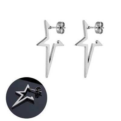 Crne piercing naušnice za žene muškarce Nakit Statement Street Naušnice od nehrđajućeg čelika Slušalice