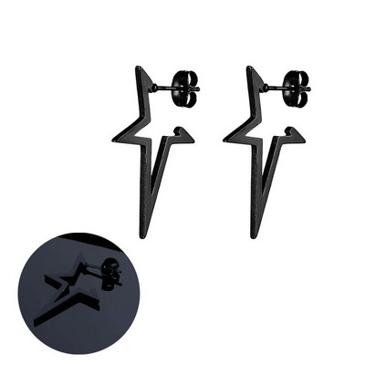 Crne piercing naušnice za žene muškarce Nakit Statement Street Naušnice od nehrđajućeg čelika Slušalice