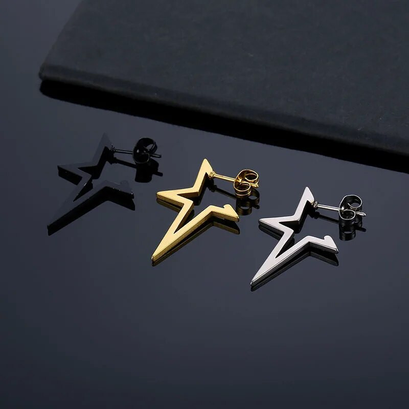 Crne piercing naušnice za žene muškarce Nakit Statement Street Naušnice od nehrđajućeg čelika Slušalice