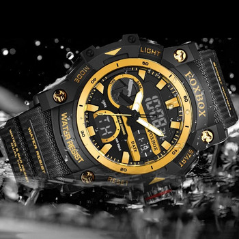 LIGE Часовници с двоен дисплей за мъже Военни големи часовници за плуване Мода 50M Водоустойчив електронен ръчен часовник Mens Montre Homme