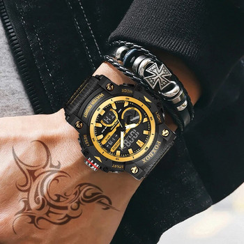 Ανδρικά ρολόγια διπλής οθόνης LIGE Military Swimming Big Watches Fashion 50M αδιάβροχο ηλεκτρονικό ρολόι χειρός Ανδρικό Montre Homme