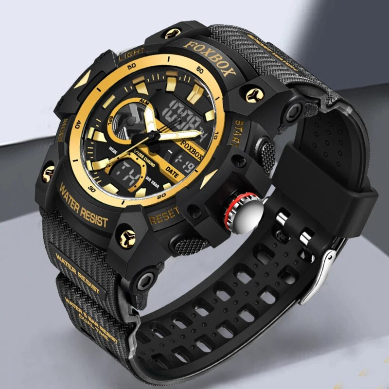Ανδρικά ρολόγια διπλής οθόνης LIGE Military Swimming Big Watches Fashion 50M αδιάβροχο ηλεκτρονικό ρολόι χειρός Ανδρικό Montre Homme
