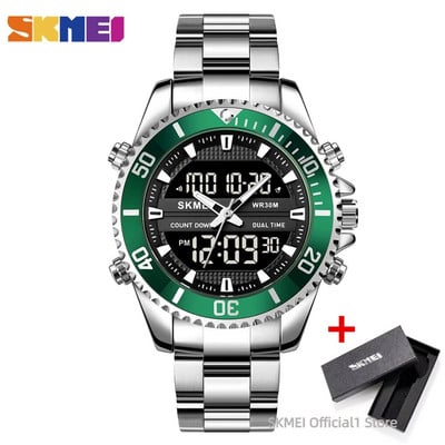 SKMEI 1850 skaitmeninis vyriškas kvarcinis rankinių laikrodžių kalendorius vandeniui atsparus LED ekranas verslo elektroninis laikrodis vyriškas laikrodis Reloj Masculino
