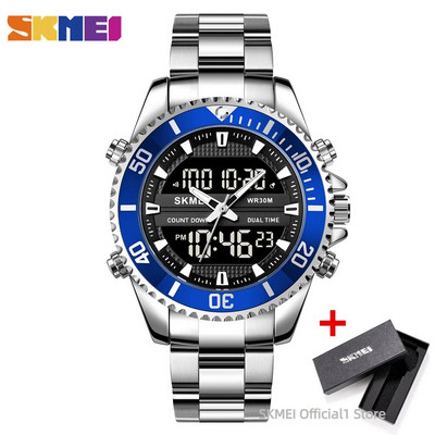 SKMEI 1850 skaitmeninis vyriškas kvarcinis rankinių laikrodžių kalendorius vandeniui atsparus LED ekranas verslo elektroninis laikrodis vyriškas laikrodis Reloj Masculino