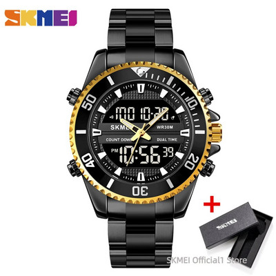 SKMEI 1850 skaitmeninis vyriškas kvarcinis rankinių laikrodžių kalendorius vandeniui atsparus LED ekranas verslo elektroninis laikrodis vyriškas laikrodis Reloj Masculino