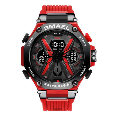 SMAEL Blue Sport elektrooniline meeste käekell, digitaalne kvartsist kaheajaline käekell koos automaatse kuupäeva nädala äratuse kronograafiga, veekindel