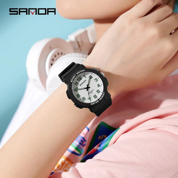 Гледайте горещо продаван електронен мъжки дигитален външен прост 2024 Sanda 6123 нощна лампа водоустойчив младежки часовник на едро