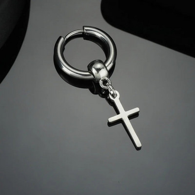 Creative Charm Kutas Cross Drop Auskarai Moterims Vyrams Punk Paprasto Metalo Stilius Nauji Pop Gotikiniai Papuošalai