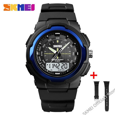 SKMEI 1454 Military Vyriški laikrodžiai Lauke Sportas Neperšlampamas Elektroninis Vyriškas rankinis laikrodis Kvarcinis dvigubas laikrodis 1370 Reloj Masculino