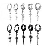 Tänav Hip Hop Punk Vintage Hoop Kõrvarõngad Naistele Meestele Ehted Aksessuaarid Roostevabast terasest Mõõga augustamine Klamber Kõrvarõngad Kingitused