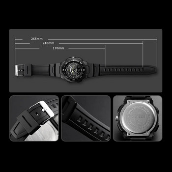 SKMEI Кварцов часовник с двоен дисплей Мъжки часовници за спорт на открито Цифрови електронни мъжки часовници Водоустойчив Луксозен мъжки часовник от най-добра марка