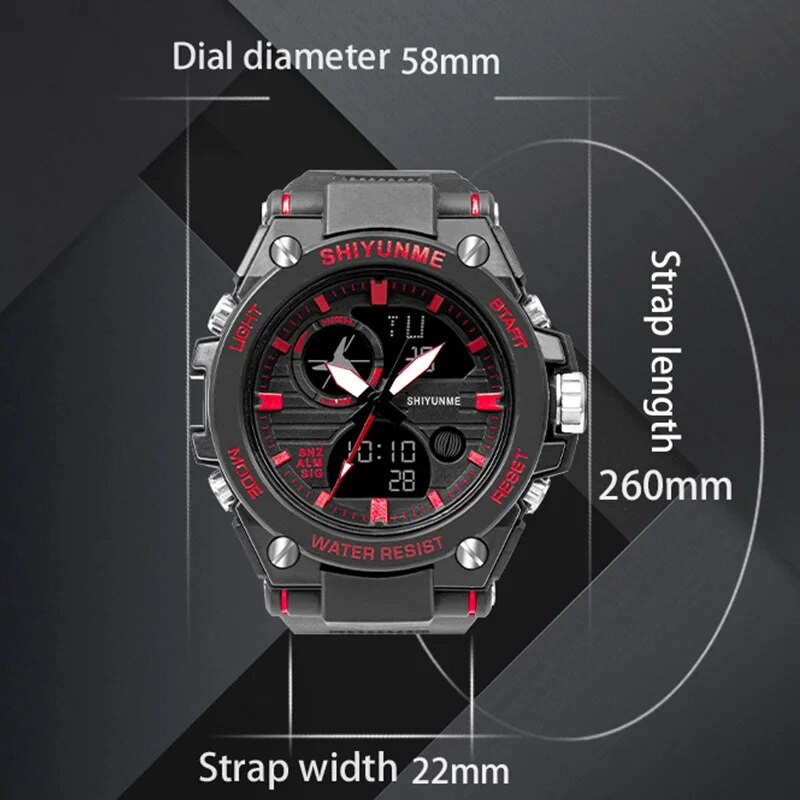 SHIYUNME Brand G Style Meeste digitaalne kell Shock sõjaväe spordikellad Mood veekindel elektrooniline käekell meeste 1808A