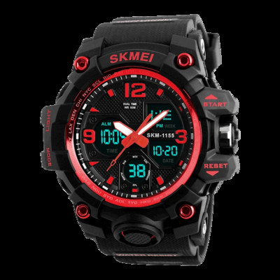 Ανδρικό ρολόι SKMEI 2 Time Ανδρικά ηλεκτρονικά αθλητικά ρολόγια Χρονόμετρο οπίσθιο φως Συναγερμός αδιάβροχο ρολόι χαλαζία reloj hombre 1155B