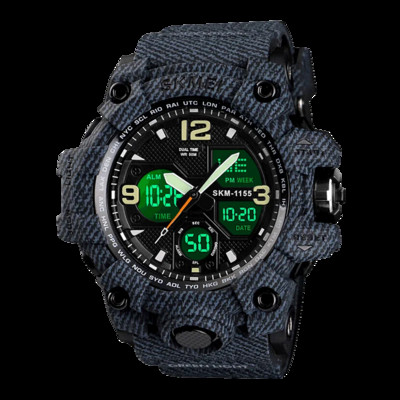 Ανδρικό ρολόι SKMEI 2 Time Ανδρικά ηλεκτρονικά αθλητικά ρολόγια Χρονόμετρο οπίσθιο φως Συναγερμός αδιάβροχο ρολόι χαλαζία reloj hombre 1155B