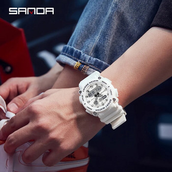 SANDA Модни мъжки военни часовници в стил G Водоустойчиви спортни часовници Аналогови електронни LED кварцови ръчни часовници Мъжки часовник Луксозен