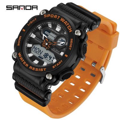 SANDA Fashion Ανδρικά ρολόγια Military G Style Αδιάβροχο αθλητικό ρολόι Αναλογικό Ηλεκτρονικό LED Χαλαζία Ρολόγια χειρός Man Clock Luxury