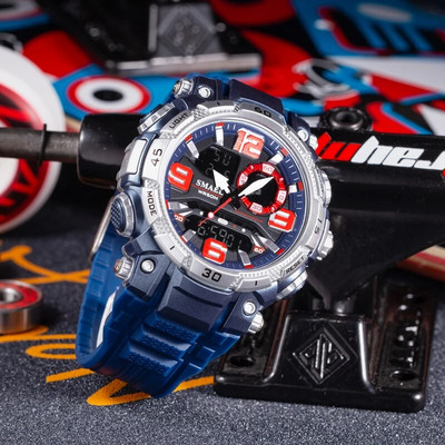 SMAEL Ψηφιακό ρολόι χαλαζία για άνδρες Sport Ηλεκτρονικό αδιάβροχο Dual Time Ανδρικά ρολόγια στρατιωτικά Ανθεκτικό σε κραδασμούς Ξυπνητήρι