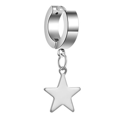 Punk stiliaus nerūdijančio plieno metalo žvaigždės auskarai sidabro spalvos pendientes mados moterims vyrų roko papuošalai