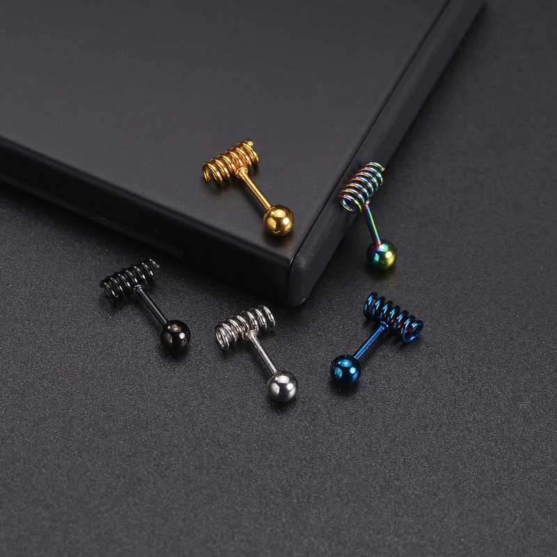 Roostevabast terasest minikõrvarõngad moeehted Väikesed kevadised kõrvaklapid Punk-tagasi keeratavad kõhred augustavad kuulkõrvarõngad kingitused