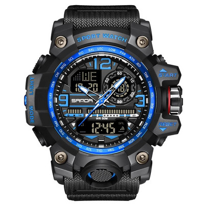 Muški vojni sportski ručni sat Vodootporni dvostruki analogni digitalni LED elektronički kvarcni satovi Muškarci Podrška Dropshipping