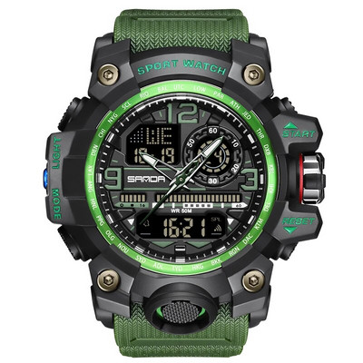 Muški vojni sportski ručni sat Vodootporni dvostruki analogni digitalni LED elektronički kvarcni satovi Muškarci Podrška Dropshipping