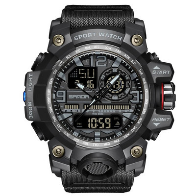 Muški vojni sportski ručni sat Vodootporni dvostruki analogni digitalni LED elektronički kvarcni satovi Muškarci Podrška Dropshipping