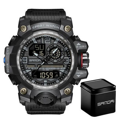 Muški vojni sportski ručni sat Vodootporni dvostruki analogni digitalni LED elektronički kvarcni satovi Muškarci Podrška Dropshipping