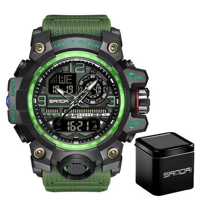 Muški vojni sportski ručni sat Vodootporni dvostruki analogni digitalni LED elektronički kvarcni satovi Muškarci Podrška Dropshipping
