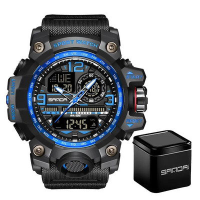 Muški vojni sportski ručni sat Vodootporni dvostruki analogni digitalni LED elektronički kvarcni satovi Muškarci Podrška Dropshipping