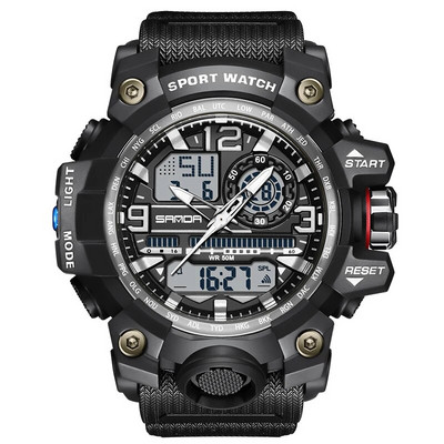 Muški vojni sportski ručni sat Vodootporni dvostruki analogni digitalni LED elektronički kvarcni satovi Muškarci Podrška Dropshipping