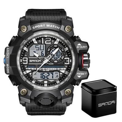 Muški vojni sportski ručni sat Vodootporni dvostruki analogni digitalni LED elektronički kvarcni satovi Muškarci Podrška Dropshipping