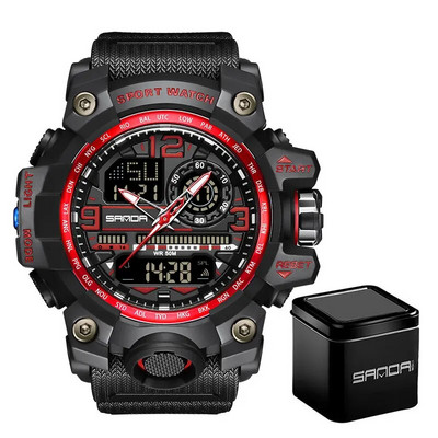 Muški vojni sportski ručni sat Vodootporni dvostruki analogni digitalni LED elektronički kvarcni satovi Muškarci Podrška Dropshipping