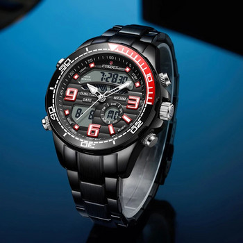 FOXBOX Мъжки часовник с двоен дисплей 30M Водоустойчив часовник с дата Ръчен часовник Моден спортен часовник за мъже Електронни часовници Man+Box New