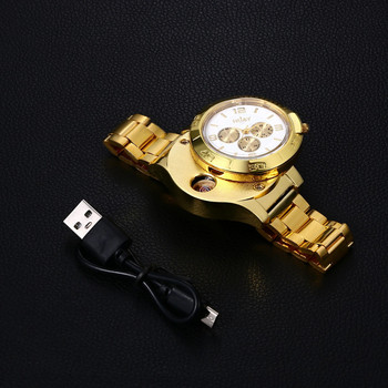 Lancardo Мъжки електронни цигари Запалка Кварцови часовници Зареждане USB Smoking Ръчен часовник Акумулаторен Ветроустойчив Безпламен подарък