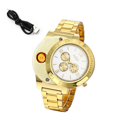 Lancardo vyriški elektroniniai cigarečių žiebtuvėliai kvarciniai laikrodžiai, įkraunami USB rūkymo rankinis laikrodis, įkraunamas, atsparus vėjui, be liepsnos dovana