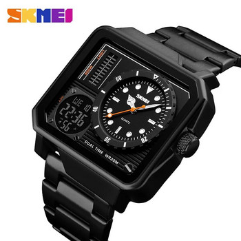 Мъжки кварцови цифрови часовници SKMEI Спортен електронен мъжки часовник Водоустойчив ръчен часовник с каишка от неръждаема стомана Relogio Masculino
